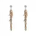 New Products Long Tassels Drop Zircon Multiple Leaf Earrings 4