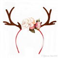 The New Headbands Elk Antlers Ears Flower Christmas Gift  2