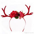 The New Headbands Elk Antlers Ears Flower Christmas Gift  1