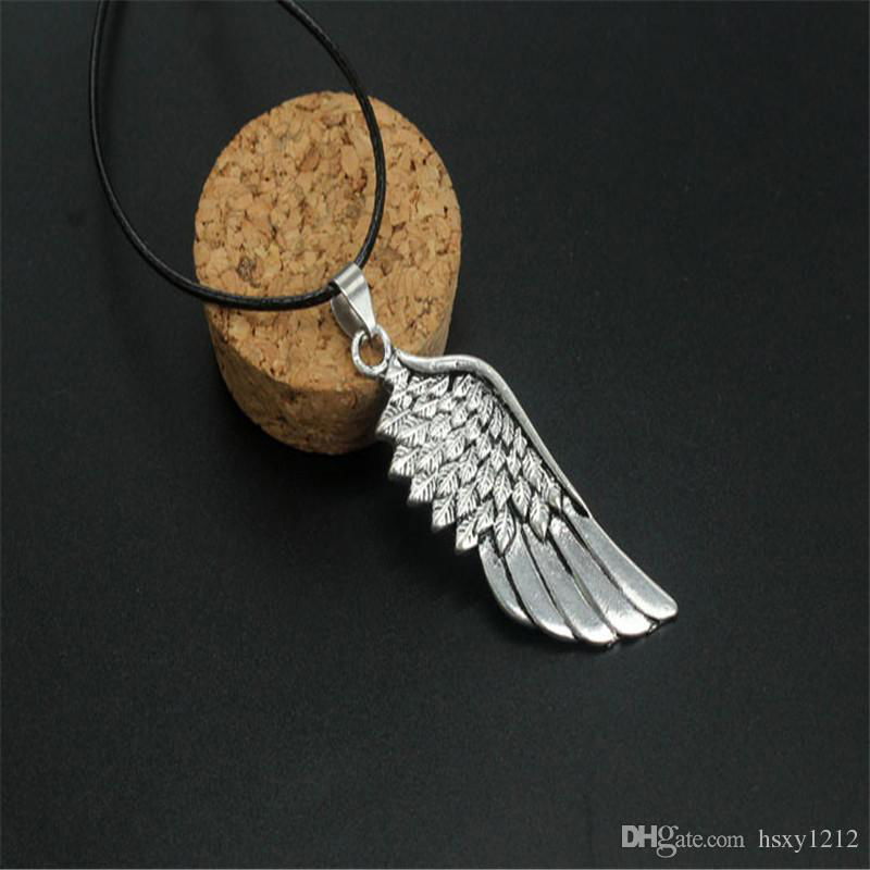 SHIRLEY Men's Necklace Angel Wing Pendant Retro Individuality Hollow Out 2