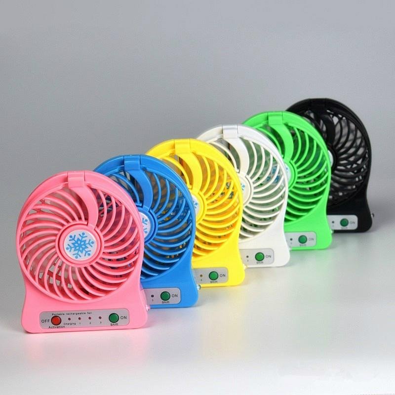 Portable table lamp rechargeable mini fans with LED Lights 5