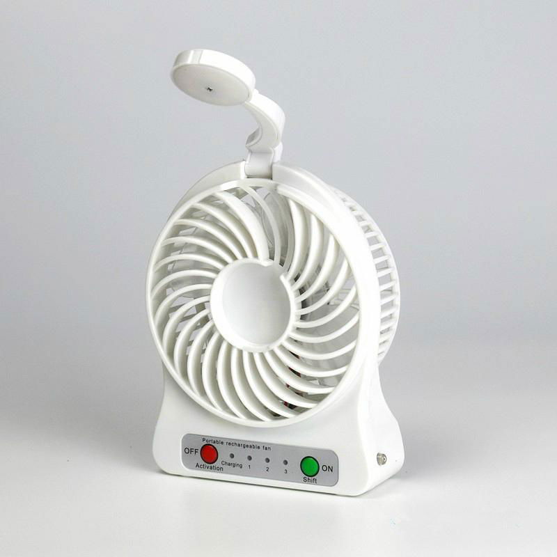 Portable table lamp rechargeable mini fans with LED Lights 4