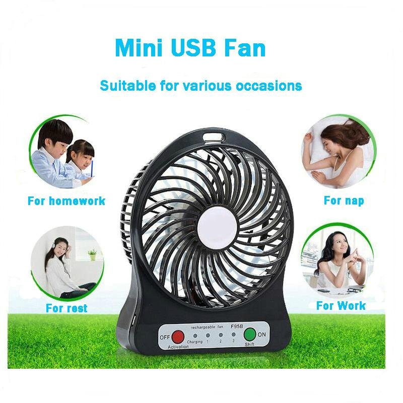 Hot selling portable air cooler mini USB fan rechargeable 3