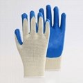 Cotton Liner Blue Latex Coating Smooth Safety Gloves 2