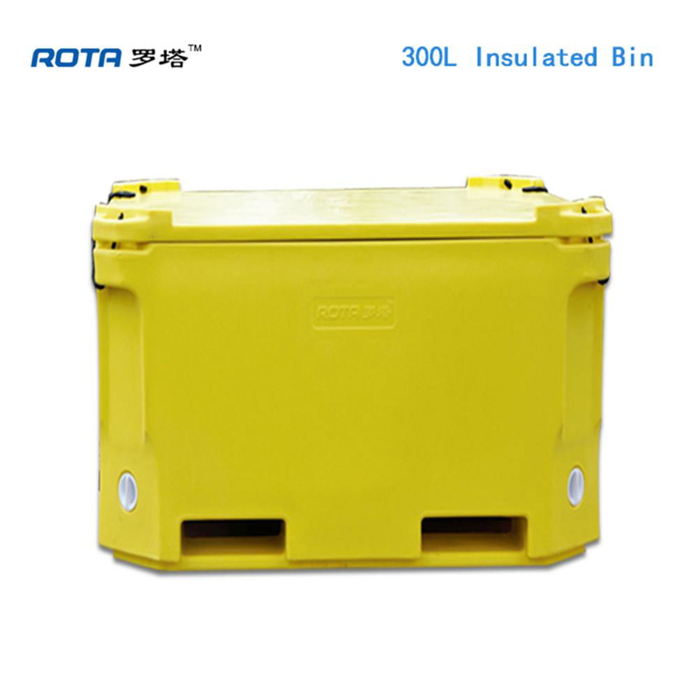 300L ROTA insulated boxes insulated fish bin rotomold insulated plastic containe 5