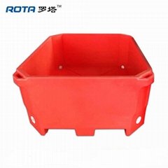 Large durable insulated plastic container for fish shrimp meat processing 