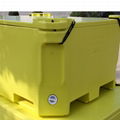 Large durable insulated plastic container for fish shrimp meat processing 