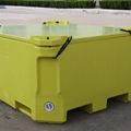 Large durable insulated plastic container for fish shrimp meat processing 