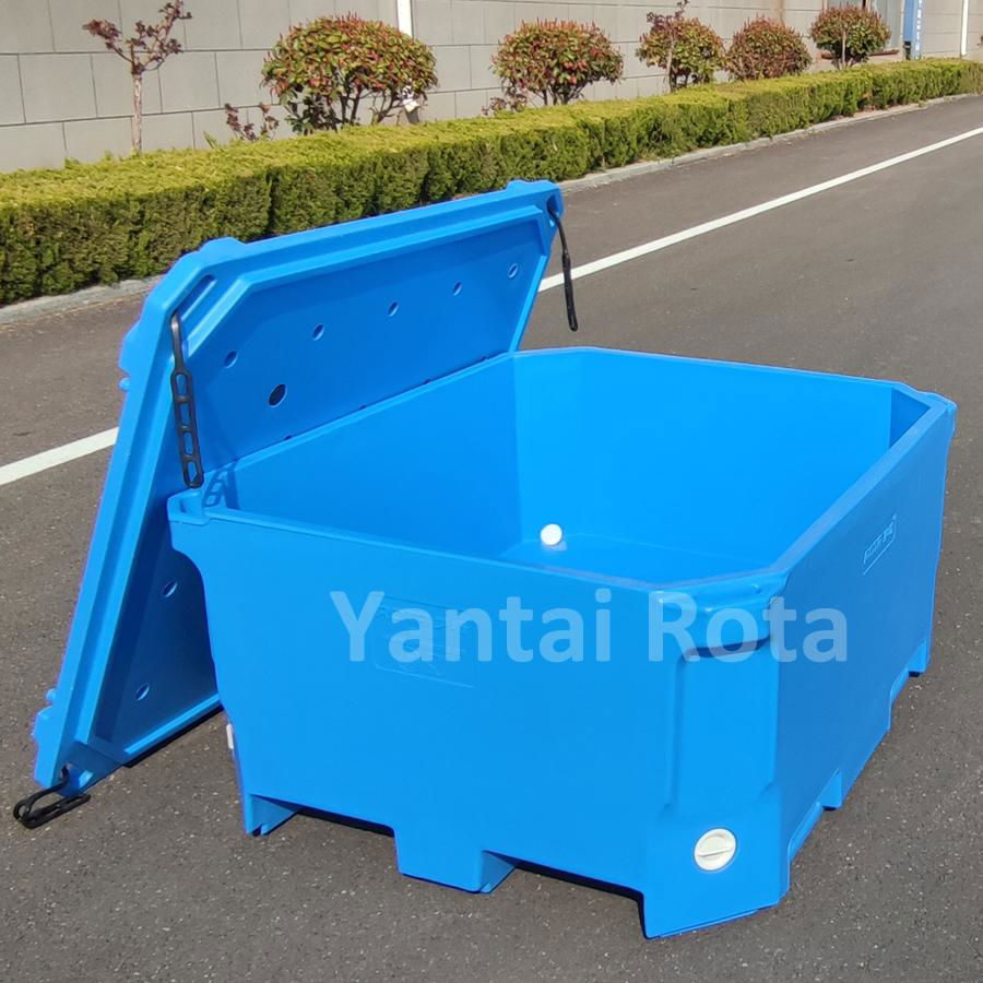 450L Rotomold Plastic Container for fish and food process Insulated Bins 5