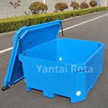 450L Rotomold Plastic Container for fish and food process Insulated Bins 5