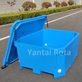 450L Rotomold Plastic Container for fish and food process Insulated Bins