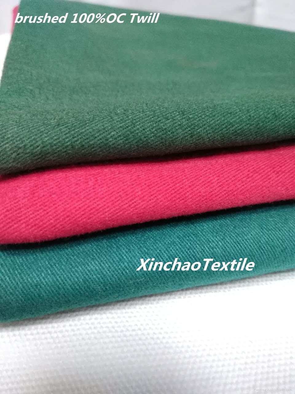  Wholesale Natural Brushed twill Organic cotton for upholsteries