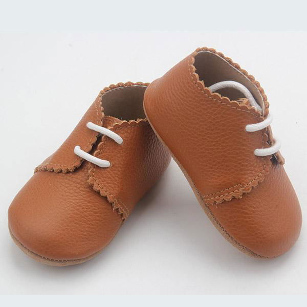 Lace Up Soft Sole Oxford Leather Baby Shoe