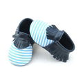 Unisex Crib Shoes Stripes Baby Moccasins