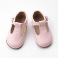 Wholesale leather pink dress baby shoes