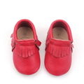 Leather Moccasins Soft Red Baby Shoes 3