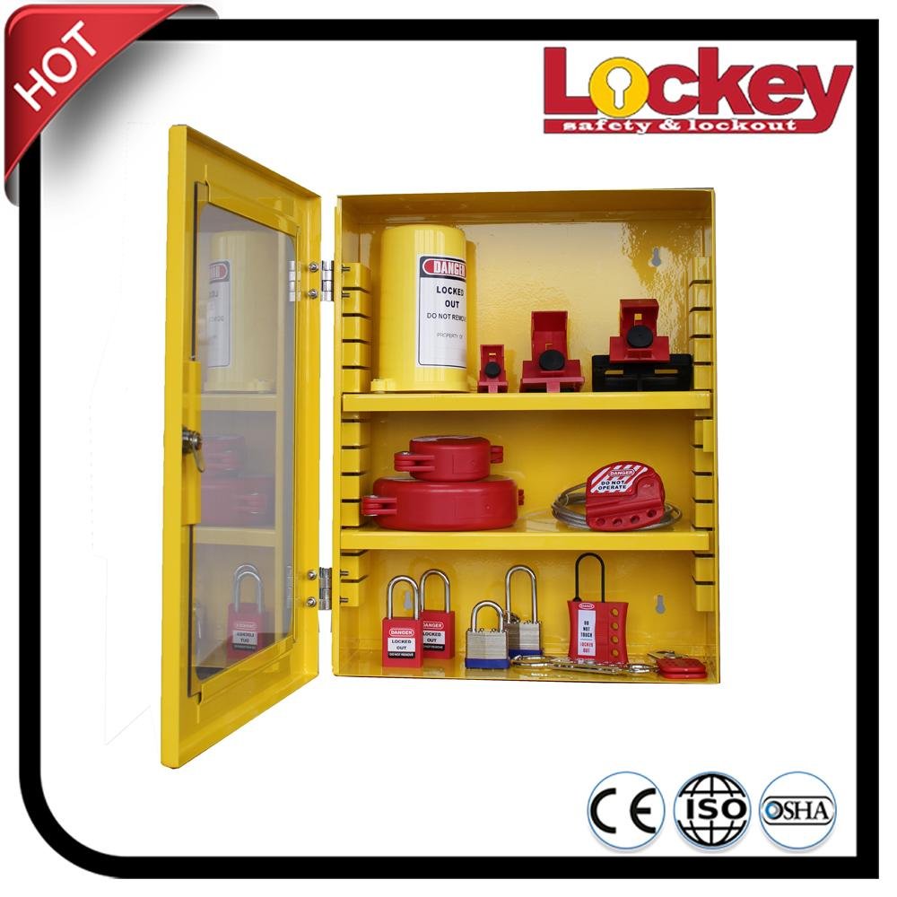 Yellow Steel Combination Safety Group Lockout Tagout Box 4