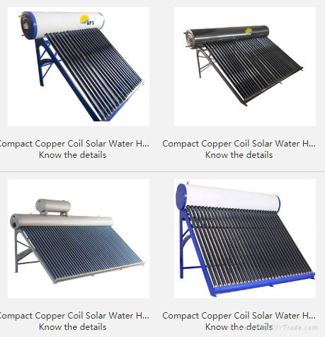 Compact Copper Coil Solar Water Heater      