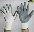 Oil resistant 13g polyester smooth nitrile coated gloves