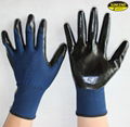 Oil resistant 13g polyester smooth nitrile coated gloves 2