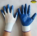 Oil resistant 13g polyester smooth nitrile coated gloves 3