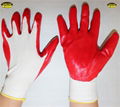 Oil resistant 13g polyester smooth nitrile coated gloves 5