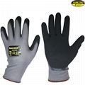 Firm grip 13g polyester sandy double nitrile coated gloves 1