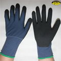 Firm grip 13g polyester sandy double nitrile coated gloves 4