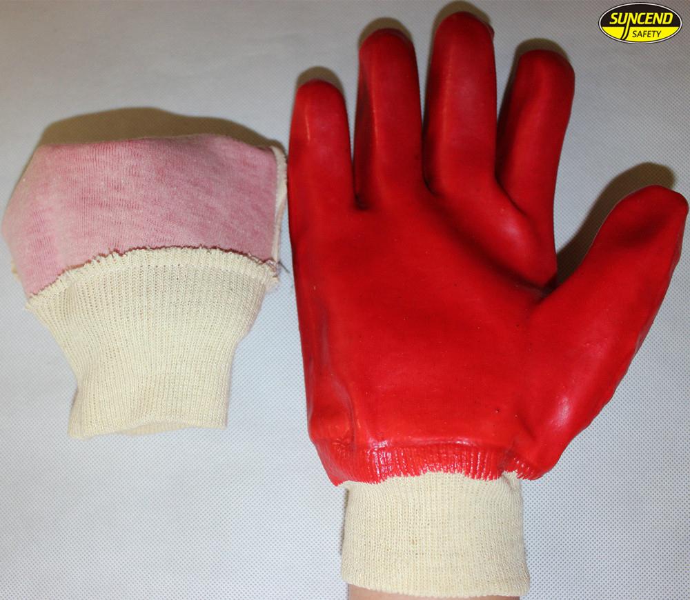 Chemical resistant waterproof PVC coated gloves PVC1002 Suncend