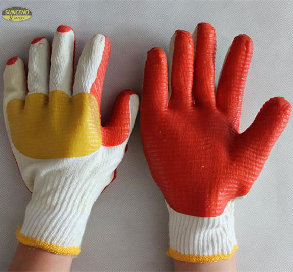 7g/ 10g polycotton laminated rubber work gloves