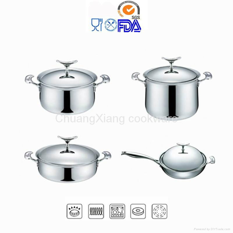  18/10 Stainless Steel Cookware Sets 8pcs 2