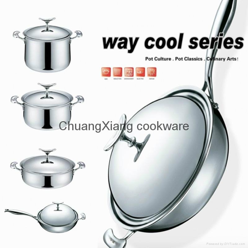  18/10 Stainless Steel Cookware Sets 8pcs 3