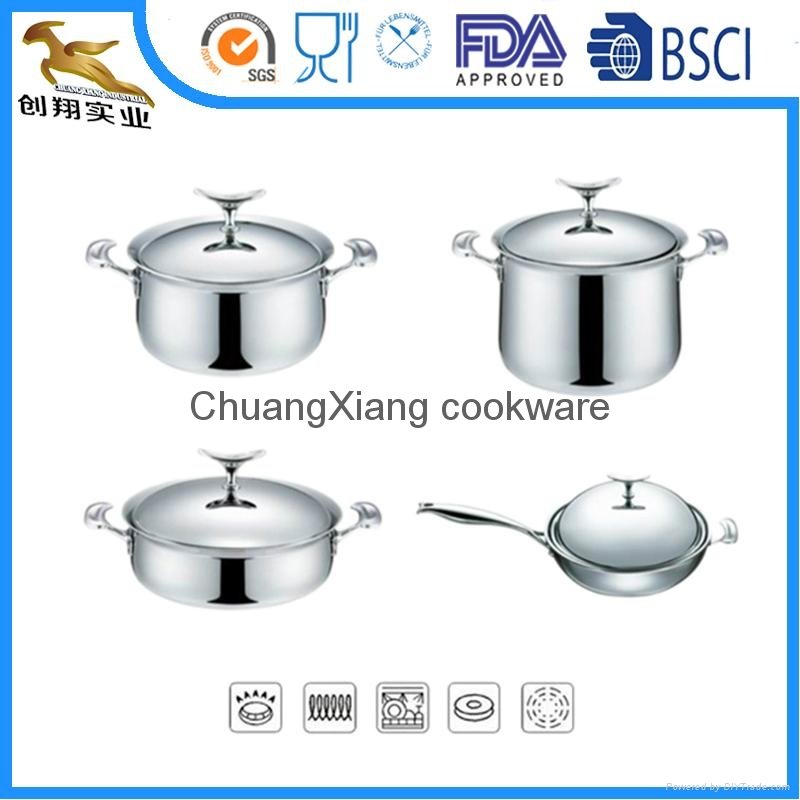  18/10 Stainless Steel Cookware Sets 8pcs 4