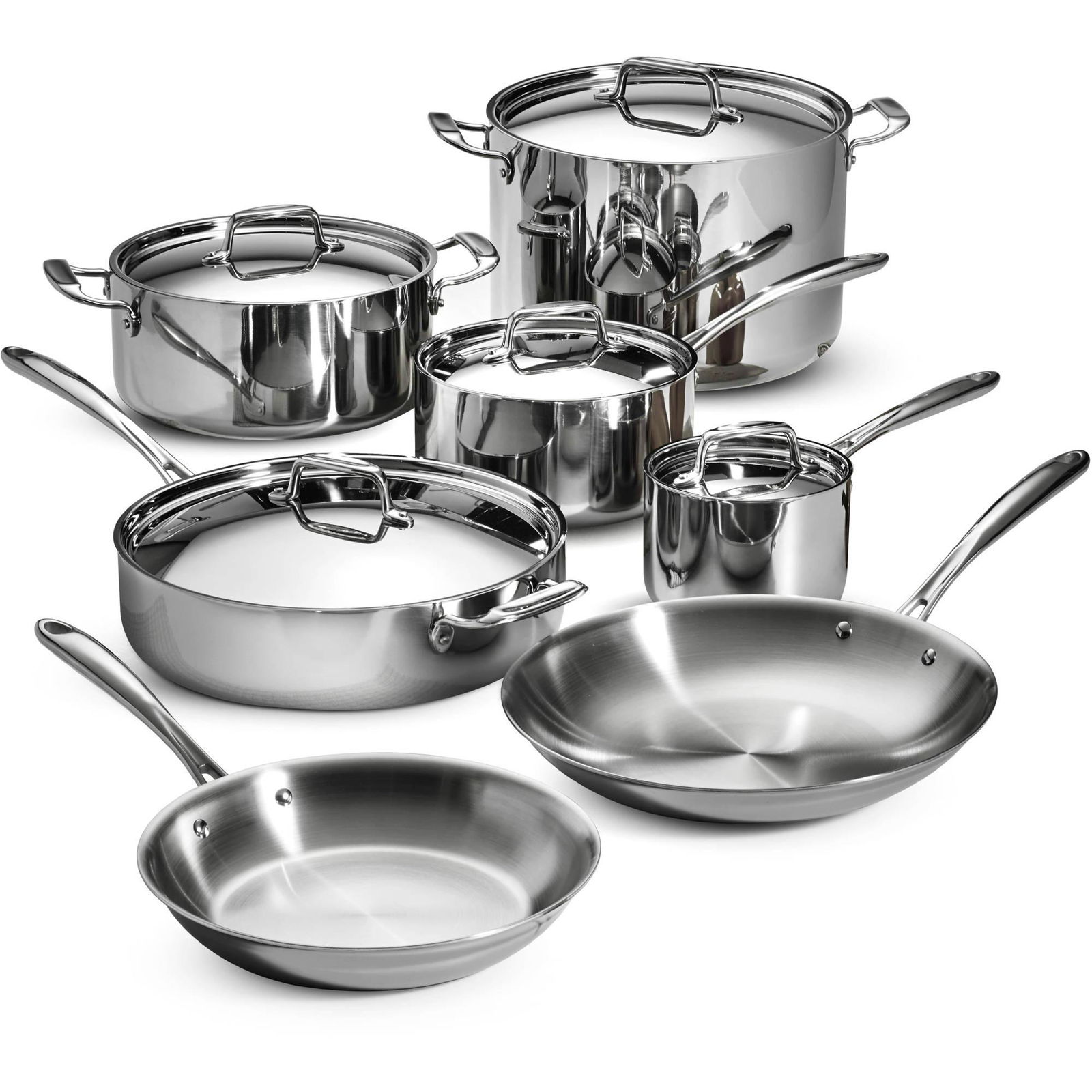 Tri-Ply Stainless Steel Cookware Set 12piece All Clad 3