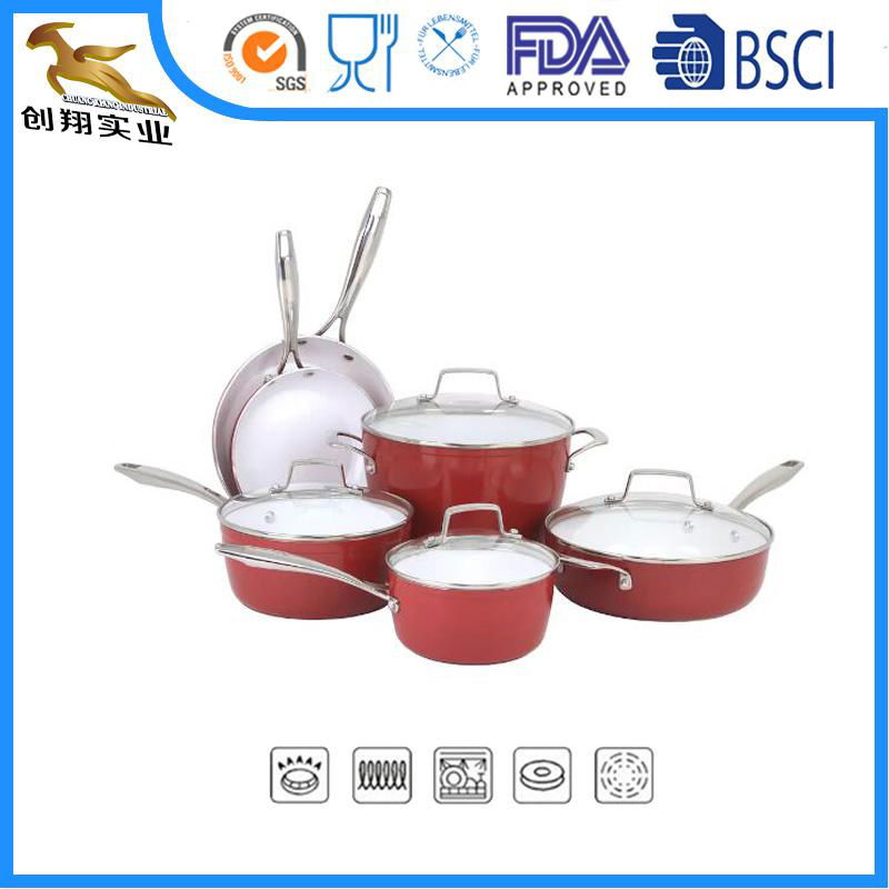 OEM Forged Aluminum Cookware Set Red 10pc