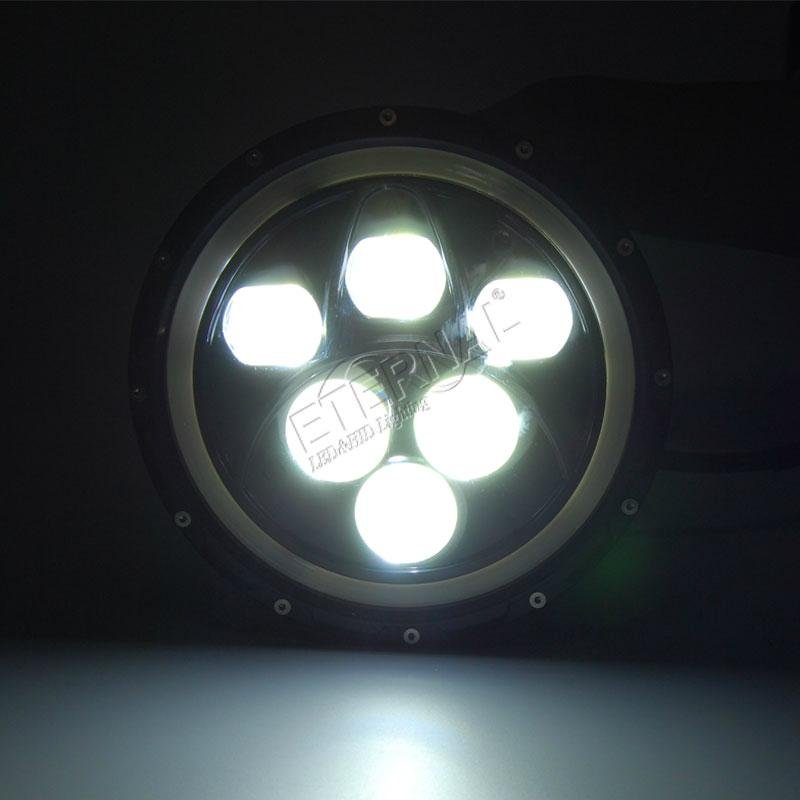 60W 7inch round LED headlight dual sealed beam with angel eyes