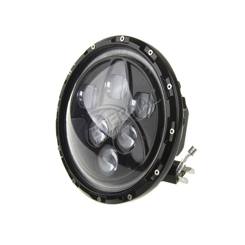60W 7inch round LED headlight dual sealed beam with angel eyes 4