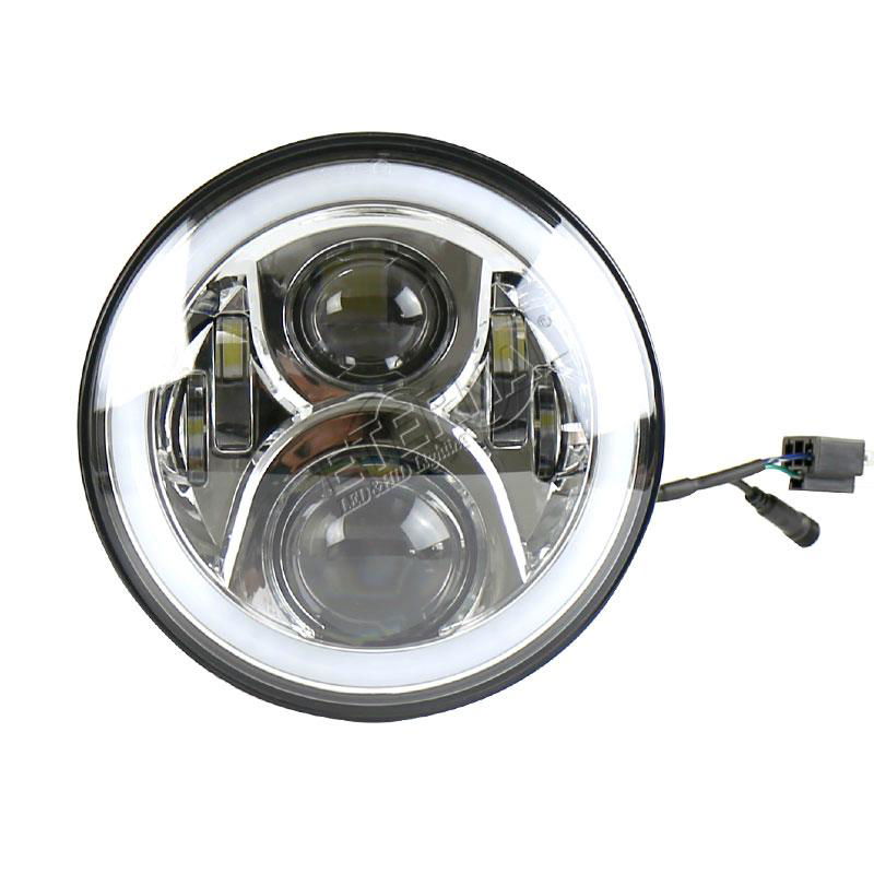 RGB wireless remote Jeep Harley round 7inch LED sealed headlight 4