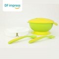 Hot Sale Baby Dishes Sucker Bowl Spoon Fork Set Anti-Slip Learning Dishes