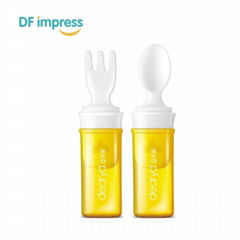 Baby Feeding Flatware Spoon Fork Safety Plastic Spoon and fork