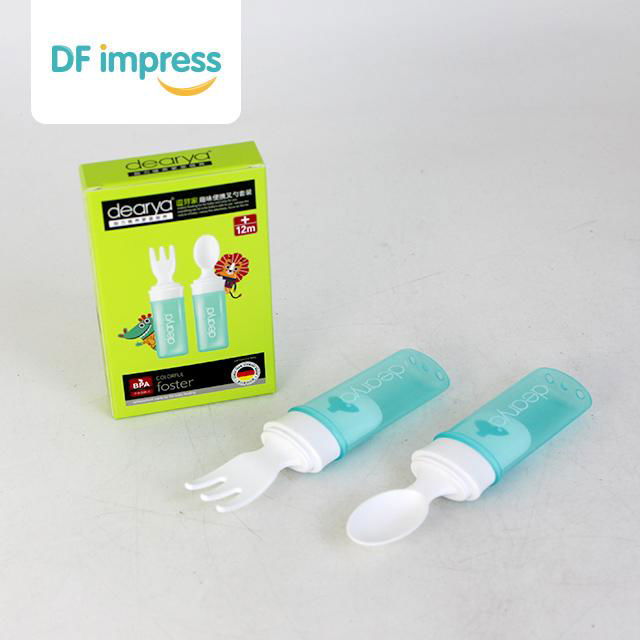 Baby Feeding Flatware Spoon Fork Safety Plastic Spoon and fork 3