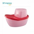 Water Warming Bowl with Lid Handle Stainless Steel Plastic Leak-Proof Container