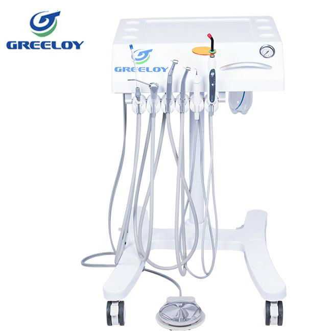 mobile dental cart with silence oilless air compressor