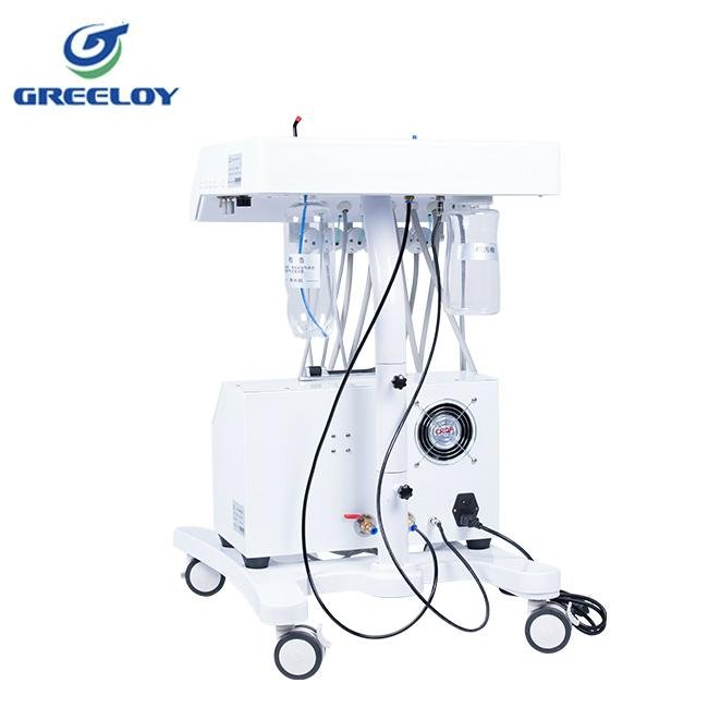 mobile dental cart with silence oilless air compressor 2