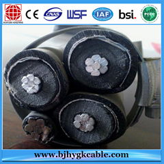 24KV 3*95sqmm Aluminum Conductor XLPE Insulation Aluminum Wire Screen 