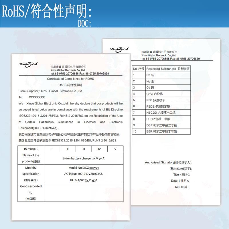 rescue boat 25.2V 7A battery charger XSG2527000 Xinsu Global (China