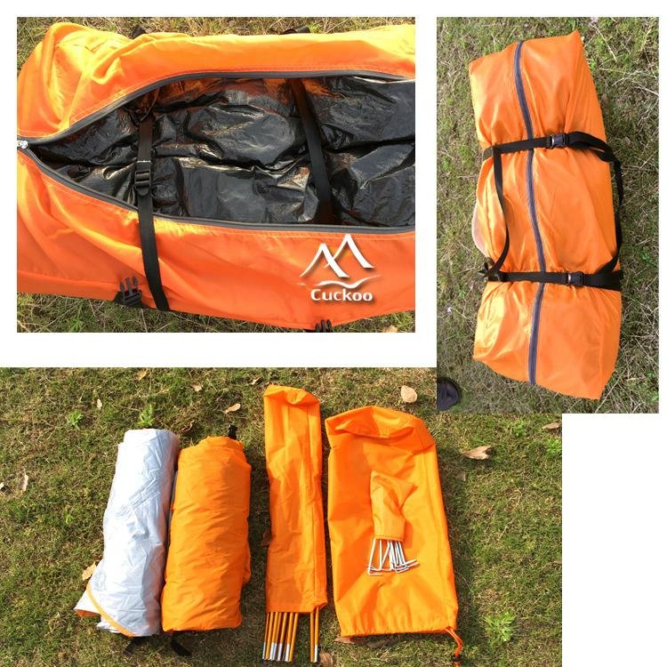 Factory price shiny orange inflatable camping tent 4