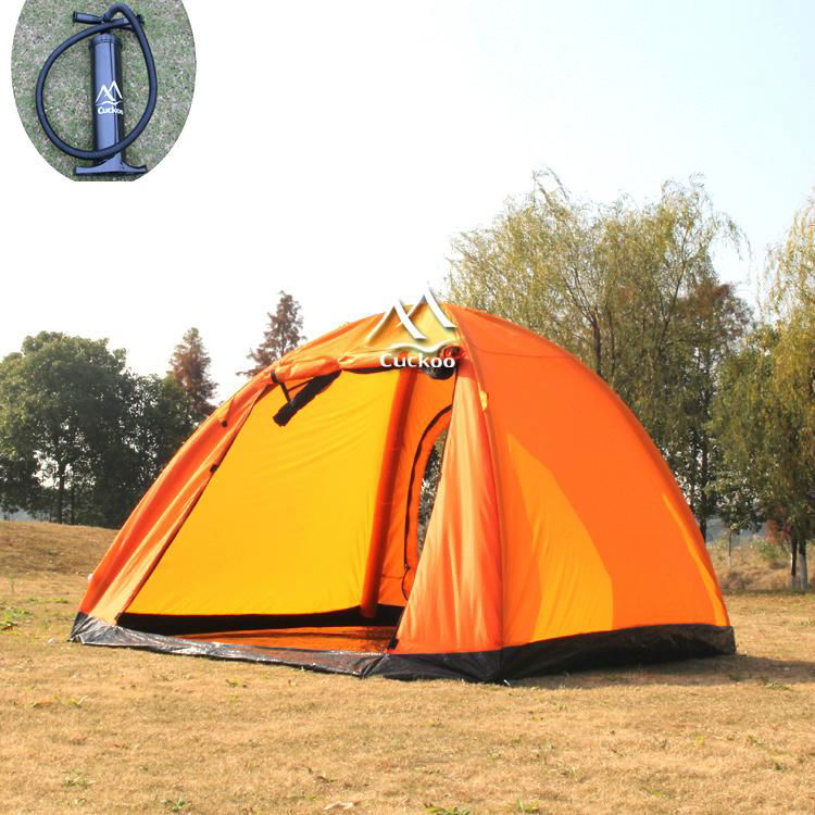 Factory price shiny orange inflatable camping tent