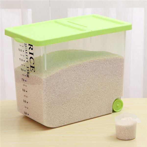 Plastic Rice Container Holds 15kgs Rice With Bamboo Charcoal Bag 2