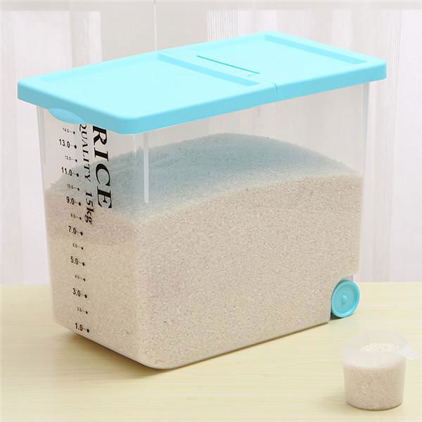 Plastic Rice Container Holds 15kgs Rice With Bamboo Charcoal Bag LT